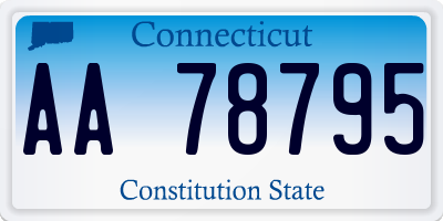 CT license plate AA78795