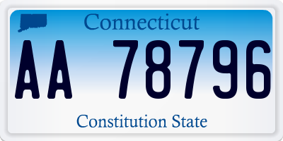 CT license plate AA78796