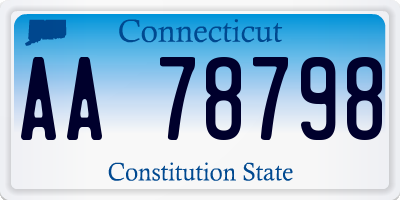 CT license plate AA78798