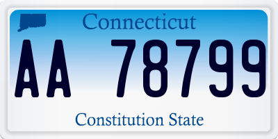 CT license plate AA78799