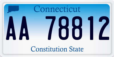 CT license plate AA78812