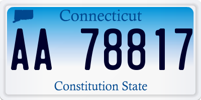 CT license plate AA78817