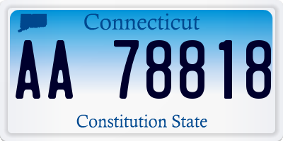 CT license plate AA78818