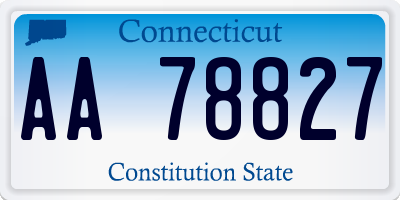 CT license plate AA78827