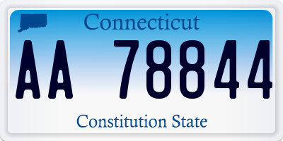 CT license plate AA78844