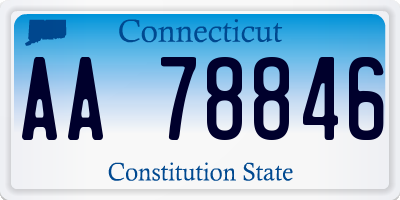 CT license plate AA78846