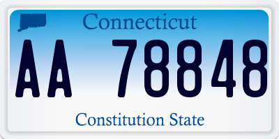 CT license plate AA78848