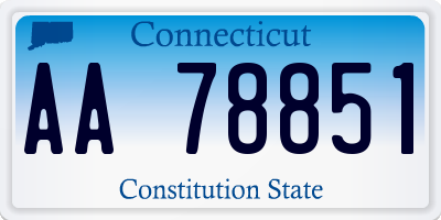 CT license plate AA78851