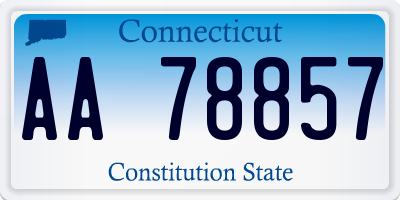 CT license plate AA78857