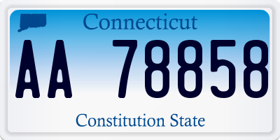 CT license plate AA78858