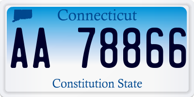 CT license plate AA78866