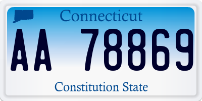 CT license plate AA78869