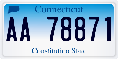 CT license plate AA78871