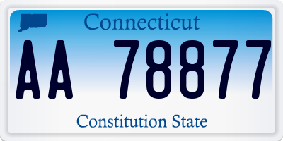 CT license plate AA78877