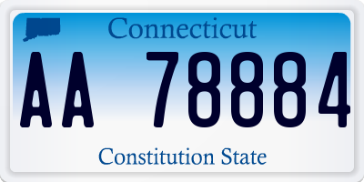 CT license plate AA78884