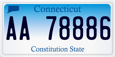 CT license plate AA78886