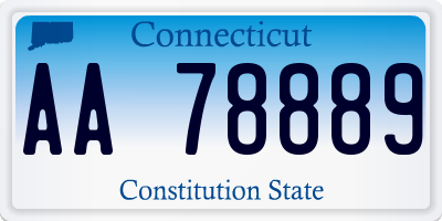 CT license plate AA78889