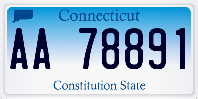 CT license plate AA78891