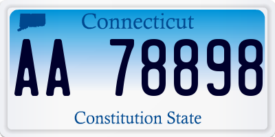 CT license plate AA78898