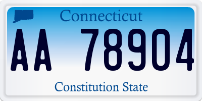 CT license plate AA78904