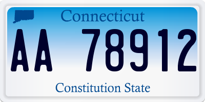 CT license plate AA78912