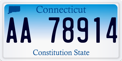 CT license plate AA78914