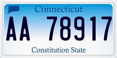 CT license plate AA78917