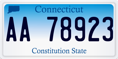 CT license plate AA78923
