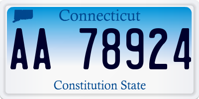 CT license plate AA78924