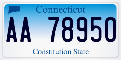 CT license plate AA78950