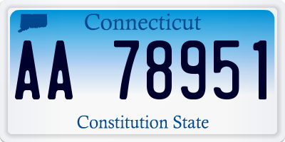 CT license plate AA78951