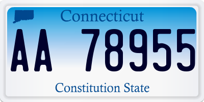 CT license plate AA78955