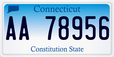 CT license plate AA78956