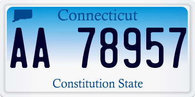 CT license plate AA78957