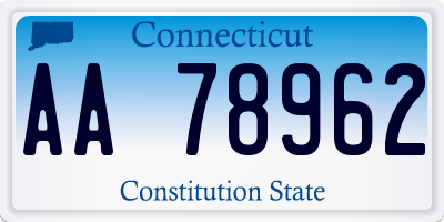 CT license plate AA78962