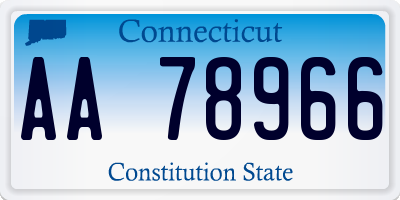 CT license plate AA78966