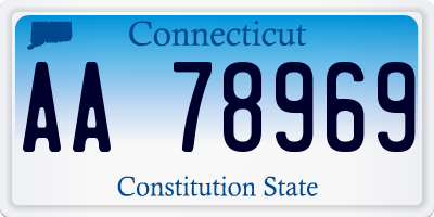 CT license plate AA78969