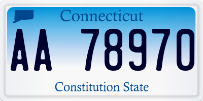 CT license plate AA78970
