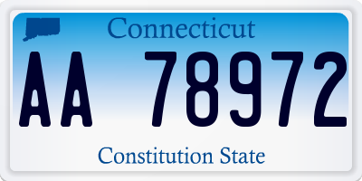 CT license plate AA78972