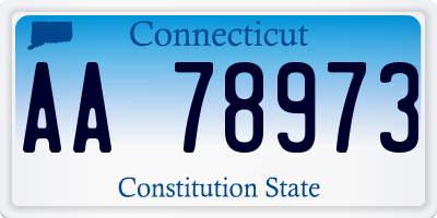 CT license plate AA78973