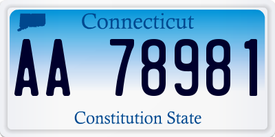 CT license plate AA78981