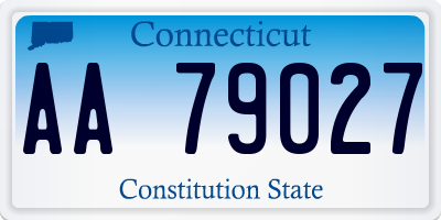 CT license plate AA79027