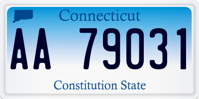 CT license plate AA79031