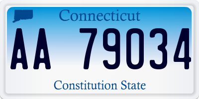 CT license plate AA79034