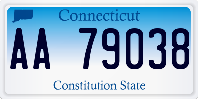 CT license plate AA79038