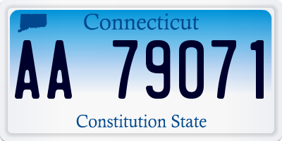 CT license plate AA79071