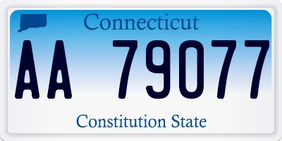 CT license plate AA79077