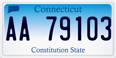 CT license plate AA79103