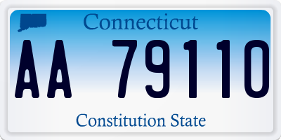 CT license plate AA79110