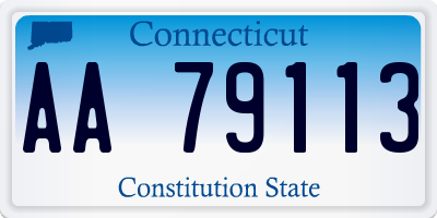 CT license plate AA79113